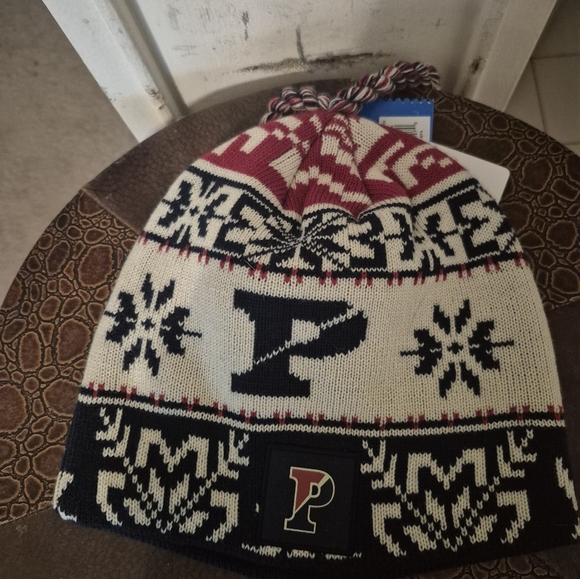 Adidas Snowflake Knit Beanie in Black, Cream, and Red - Picture 2 of 2